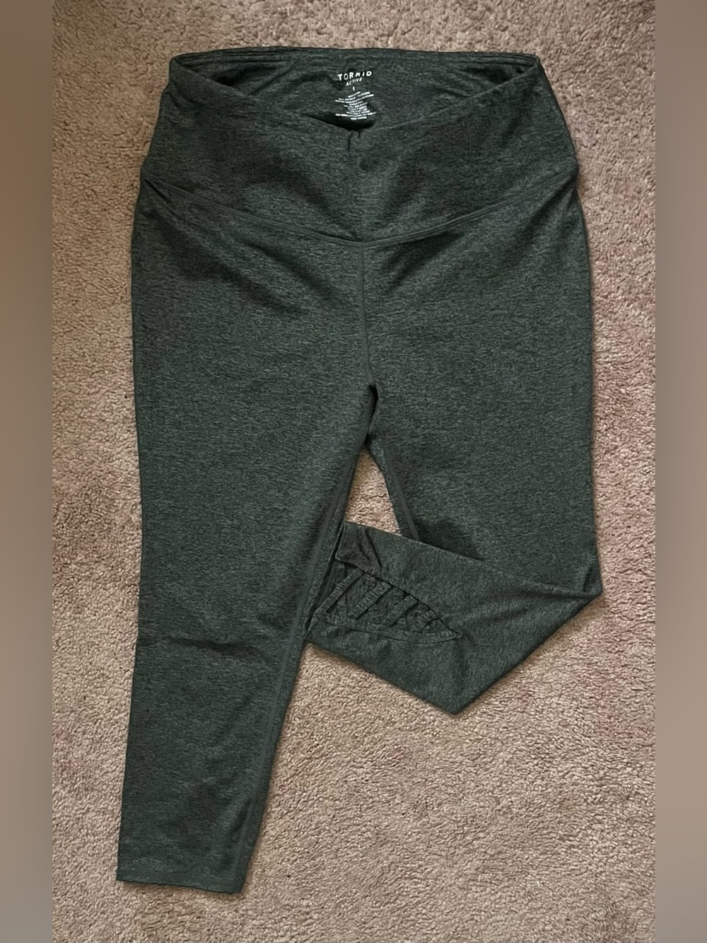torrid Charcoal Lattic Hem Active Leggings